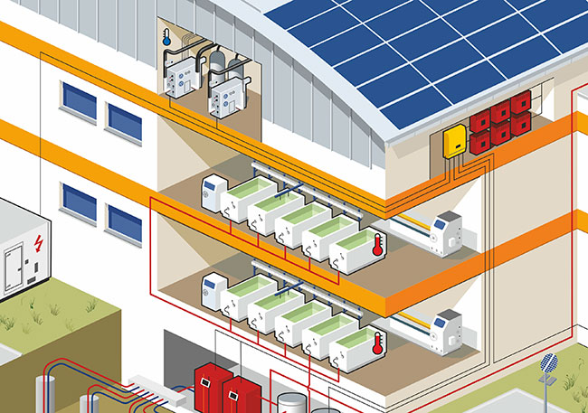 Magazinillustration, Photovoltaik im mittelständischen Unternehmen.